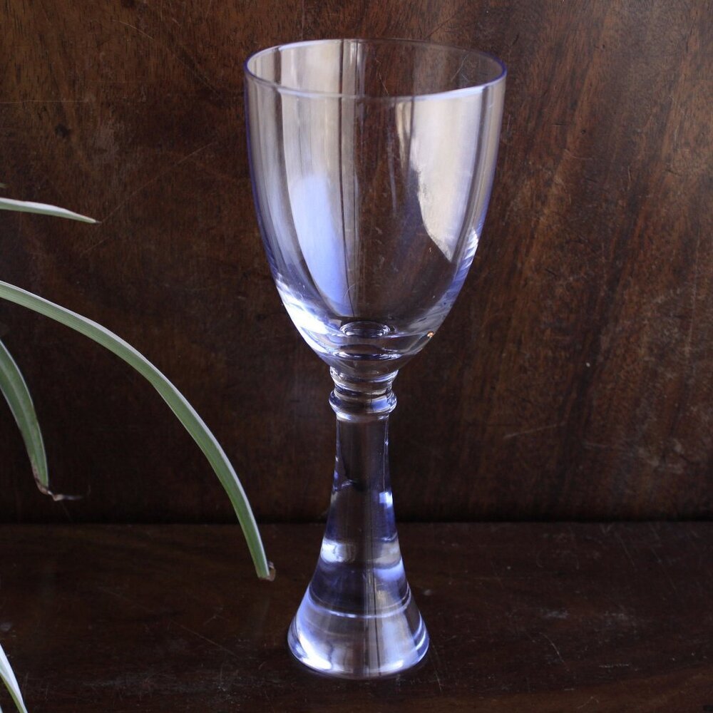 1960s elegant single wine glass, Holmegaard Princess line style glassware, gift